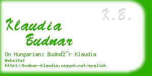 klaudia budnar business card